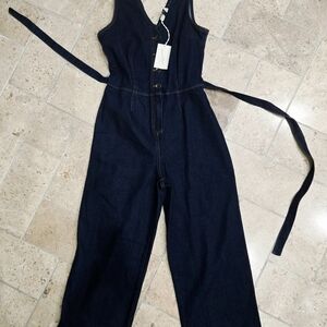 Universal Thread Women's Navy Denim Overalls
